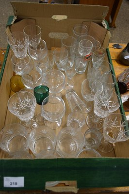 Lot 218 - ONE BOX VARIOUS DRINKING GLASSES