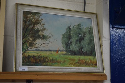 Lot 246 - HARRY WHITE, 'WINDY DAY AT THURNE', OIL ON...