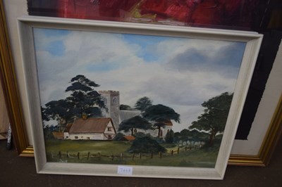 Lot 744A - DAC ST CROSS CHURCH NORFOLK, OIL ON BOARD