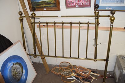 Lot 747 - MODERN BRASS FINISH DOUBLE BED FRAME