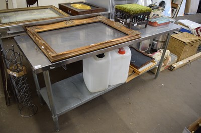 Lot 787 - LARGE METAL TWO-TIER KITCHEN PREPARATION TABLE