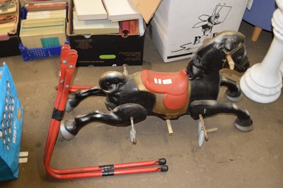 Lot 876 - VINTAGE METAL ROCKING HORSE