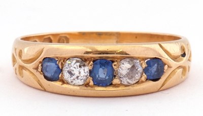 Lot 7 - 18ct gold sapphire and diamond ring, alternate...
