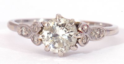 Lot 10 - Precious metal single stone diamond ring...