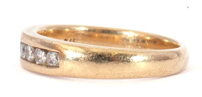 Lot 20 - 9ct gold and diamond half hoop ring featuring...
