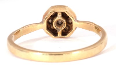 Lot 21 - Diamond cluster ring, the octagonal shaped...