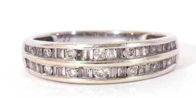 Lot 31 - Modern diamond set half hoop ring, a design...