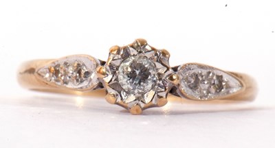 Lot 39 - 9ct gold diamond single stone ring, the round...