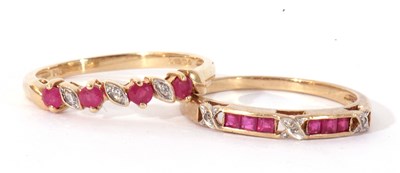 Lot 45 - Mixed lot: two modern small diamond and ruby...
