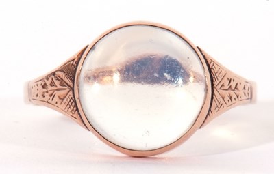 Lot 60 - 9ct stamped moonstone ring, the round cabochon...