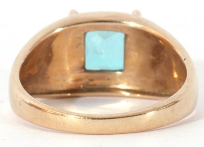 Lot 84 - Modern 9ct gold blue zircon dress ring, the...