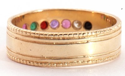 Lot 89 - Modern 9ct gold multi-gem set ring featuring...