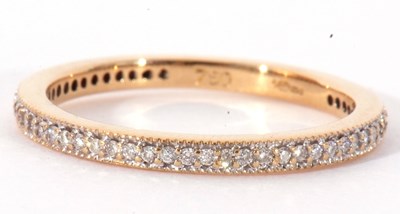 Lot 90 - Modern diamond half eternity ring set with...
