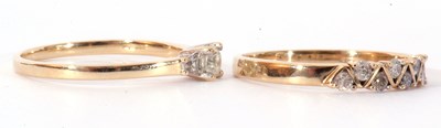 Lot 91 - Mixed Lot: 9ct gold single stone diamond ring...