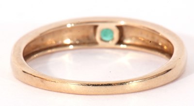 Lot 111 - Modern 9ct gold single stone emerald ring, the...