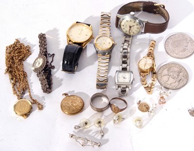 Lot 311 - Mixed Lot: two gents wrist watches, four...