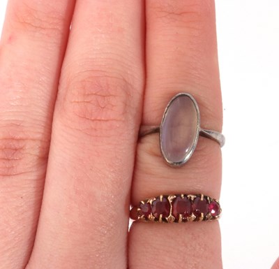 Lot 137 - Mixed Lot: white metal and moonstone ring, a...