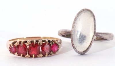 Lot 137 - Mixed Lot: white metal and moonstone ring, a...