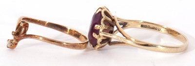 Lot 139 - Mixed Lot: 9ct gold and pink stone ring...