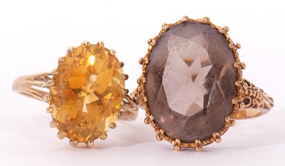 Lot 157 - Mixed Lot: 9ct gold, smoky quartz dress ring,...