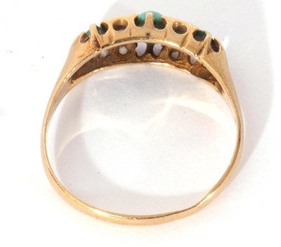 Lot 161 - Antique 18ct gold, turquoise and diamond ring...