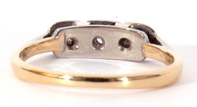 Lot 167 - Three stone diamond ring, illusion set with...