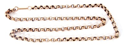 Lot 178 - Yellow metal belcher link chain, 26cm fastened,...