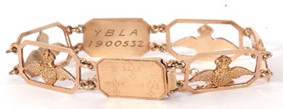 Lot 186 - RAF interest - an RAF panel bracelet, a design...