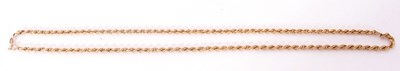 Lot 187 - Modern 9k stamped rope twist chain, 28cm when...