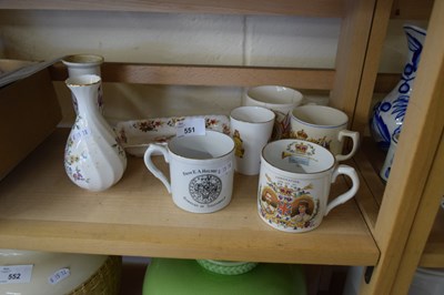 Lot 551 - CERAMIC MUGS AND TWO SMALL VASES