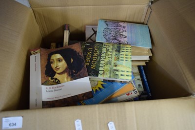 Lot 634 - BOX OF MIXED BOOKS - MAINLY NOVELS, SOME HISTORY