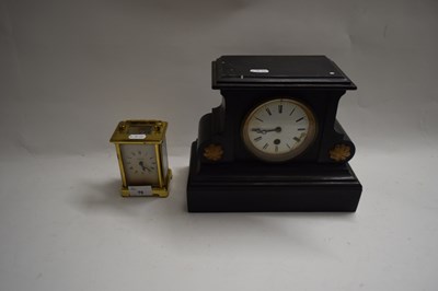 Lot 70 - BAYARD BRASS CASED CARRIAGE CLOCK TOGETHER...
