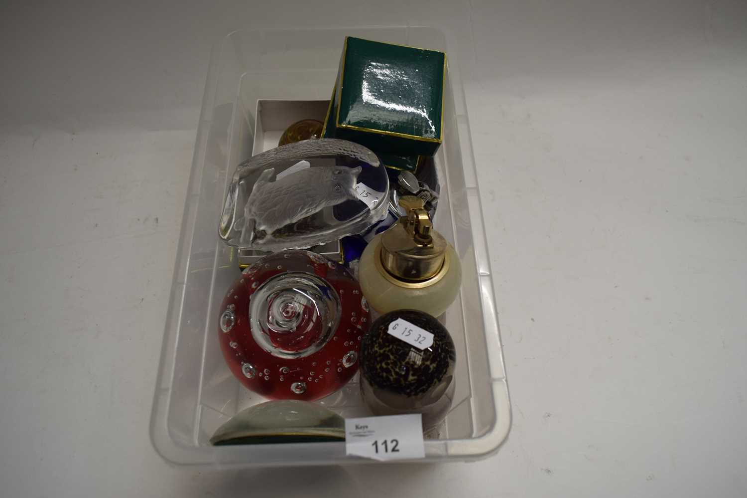 Lot 112 - COLLECTION VARIOUS PAPERWEIGHTS, TABLE...