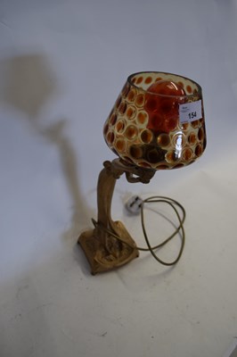 Lot 154 - ART NOUVEAU STYLE TABLE LAMP WITH METAL...