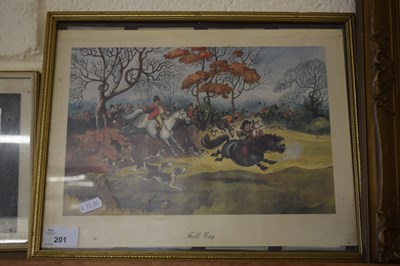 Lot 201 - THELWELL COMICAL HUNTING PRINT 'FULL CRY', F/G