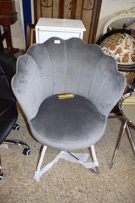 Lot 379 - ALVAH TUB CHAIR, SILVER UPHOLSTERY