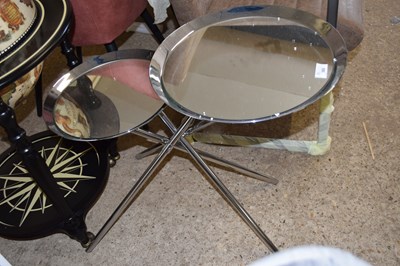 Lot 380 - DUETO METAL SIDE TABLE WITH MIRRORED TOP, 70CM...