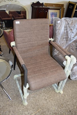 Lot 381 - LEATHERETTE FINISH METAL FRAMED CHAIR