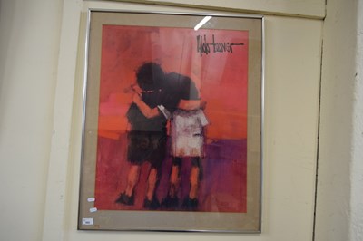 Lot 692 - ALDO LUONGO, MODERN PRINT OF TWO CHILDREN, SIGNED