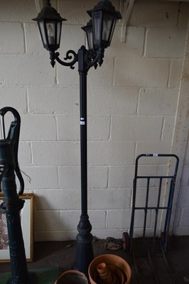 Lot 856 - MODERN THREE BRANCH OUTDOOR LAMP