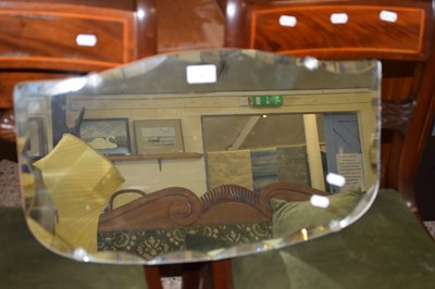 Lot 355 - SMALL BEVELLED WALL MIRROR IN CLIP FRAME