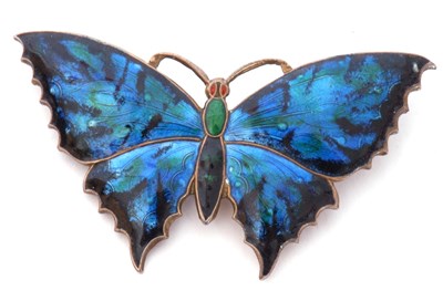 Lot 242 - Early 20th century silver and enamel butterfly...