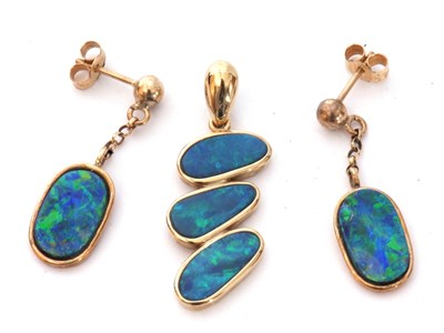 Lot 277 - Mixed Lot: pair of modern opal earrings of...