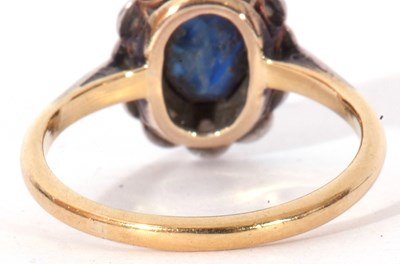 Lot 146 - Sapphire and diamond ring, the oval cut...