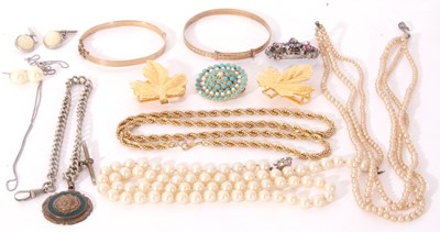 Lot 346 - Small quantity of costume jewellery to include...