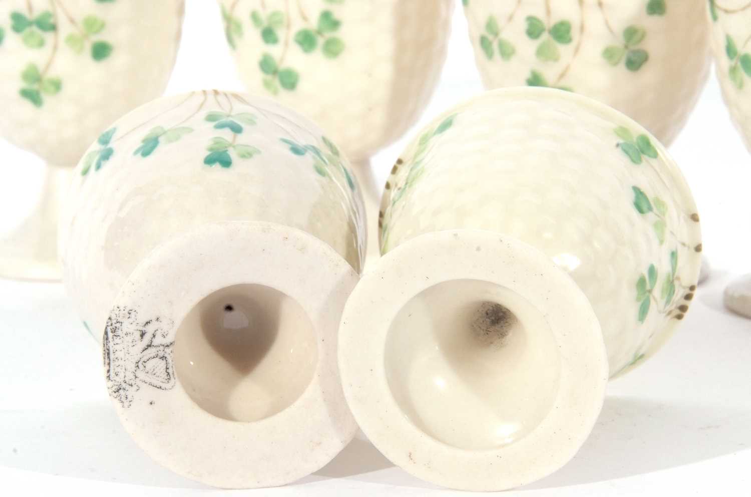 Lot 44 - Set of six Belleek egg cups decorated with