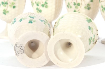 Lot 44 - Set of six Belleek egg cups decorated with...