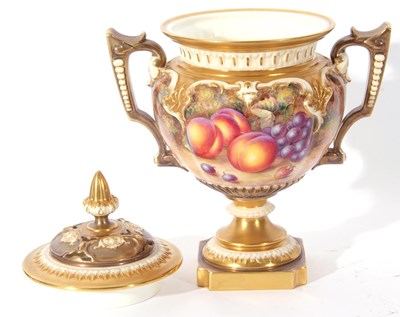 Lot 79 - Large Royal Worcester vase with reticulated...