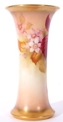 Lot 80 - Royal Worcester cylindrical vase with everted...