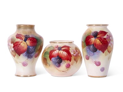 Lot 83 - Group of three Royal Worcester vases, all...